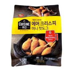 동원 퀴진 에어 크리스피 미니 핫도그 450g/에어프라이어 찹쌀 빵가루 간편식 간식 야식, 1봉지
