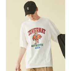 COVERNAT 불독 아치 로고 티셔츠 화이트 CO2102ST51WH