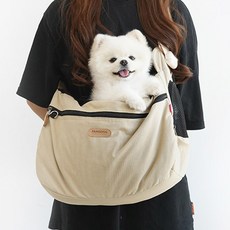 패리스독 강아지/고양이 편안한 디어마이 슬링 L (베이지/카키/그레이), 카키