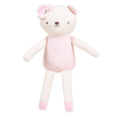 오가닉붐 유아용 롱롱이 곰돌이 애착인형, 여아