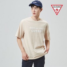 [게스] 발포레터링 루즈핏 반팔티 ML2K8494