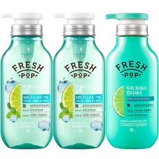 프레시팝 그린허브 레시피 두피 클렌징 모히또 샴푸 500mlx2p+컨디셔너500ml, 1세트