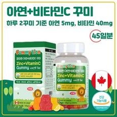식약청 인증 캐나다 완제품 직수입 면역 아연 비타민C 꾸미 영양제 90꾸미 45일분 . 성인 청소년 어린이 온가족 맛있는 젤리 영양제 편식하는 어린이 밥투정 성장기 초등학생, 1통