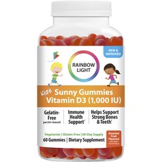 레인보우라이트 써니 비타민 D3 1000 lU 과일 맛 구미, 60개입, 1개