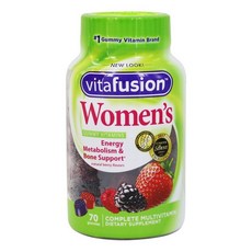 Vitafusion 우먼즈 어덜트 비타민 에너지 메타볼리즘 앤 본 서포트 베리 맛 구미, 70개입, 1개