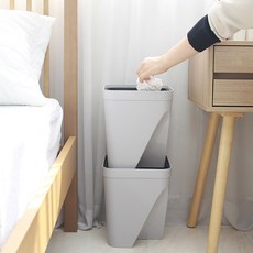 DM 재활용통 분리수거함 원룸 아파트 분리수거 2단 3단 4단, 재활용통-그레이(대)