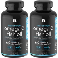 스포츠리서치 트리플 스트렝스 오메가-3 피쉬 오일 1250mg 소프트젤, 90개입, 2개
