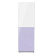 하이얼 글램 글라스 일반형냉장고 방문설치, 화이트 + 라벤더, HRP257MDWL