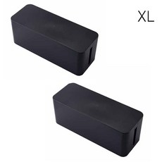 더자카 베스트심플 전선정리함 블랙 XL, 2개