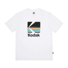 코닥반팔티 NQB K1223LRS56WHT 레인보우 로고 반팔티셔츠 WHITE