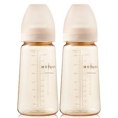 마더케이 베이직 PPSU 젖병 280ml 트윈팩, 무꼭지, 크림