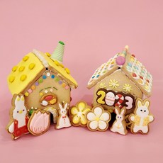 토끼 쿠키집 만들기 DIY키트 2종 아이싱 쿠키 과자집 집콕놀이 단체수업 이케아 진저하우스, B타입(멘토스)