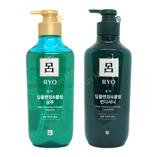 려 청아 딥클렌징 쿨링 샴푸+컨디셔너 린스 550ml 단품세트