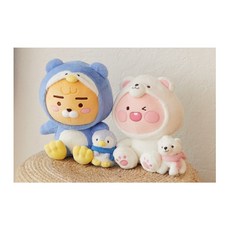 카카오프렌즈 스노우빌리지 펭귄 라이언 북극곰 어피치 인형, 어피치와 북극곰