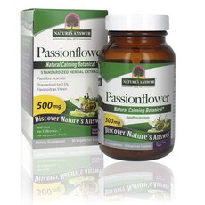 Passion Flower 자연의 정열꽃 건강 보조제 자연 진정 식물성 비GMO 알코올 프리 글루텐 프리 수면 보조제 멜라토닌 무첨가 500 mg, 60 정