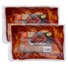 춘천달수닭갈비 닭다리살과 국내산고춧가루로 만든 냉장 양념닭갈비 1kgX2팩(2kg), 1kg, 2팩