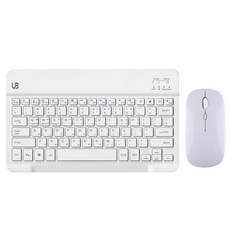 UB BK1 블루투스 무선 라지 키보드+마우스 set, 마우스_화이트, 키보드_화이트