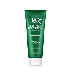 헤어플러스 오프레시 쿨링 딥 허벌 탈모 두피 팩, 210ml, 1개