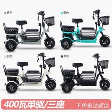 삼륜 전기자전거 세발전기자전거 자토바이 배달 성인 전동 소형 미니 전기 접이식, 12A 리튬 배터리/50km 주행/3인승, 48V
