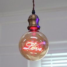 LED 디자인전구 러브 홈 레터링램프 카페 감성램프 LOVE 무드등 인테리어전구 에디슨, 러브(레드)