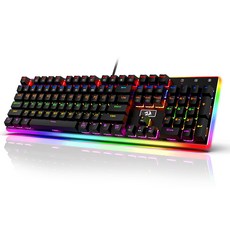 리드래곤 KALI RAINBOW 게이밍 키보드 청축, K577R, 블랙, 일반형