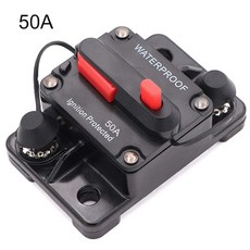 누전차단기 전기분전함 12-48V DC 자동차 보트 방수 30A 앰프 회로 차단기 퓨즈 리셋, 03 50A