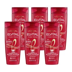 L'Oréal Paris 로레알 파리 Elvital 컬러 샤인 Glanz 케어 샴푸 300ml 6팩