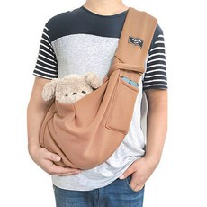 반려동물 소프트 슬링백 이동가방 BF309Z, 연브라운