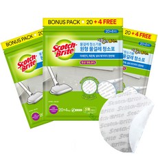3M 무선 물걸레 청소기용 더블액션 청소포 150mm 24매, 3개