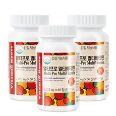 비타민하우스 멀티프로 멀티비타민 1423mg x 60정 온가족 종합비타민, 3병