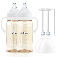 하이비 PPSU 에잇벤트 배앓이방지 젖병 270ml 트윈팩+핸들2p+추스트로우2p, 화이트, LL(9개월이상)