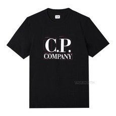 [CP컴퍼니] 23SS 남성 14CMTS189A 005100W 999 그래픽 로고 반팔 티셔츠 블랙