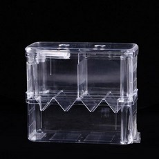 안시롱핀 알비노풀레드 엔젤 피쉬 어항 수족관 투명 이중 다용도 소형 물고기 부화 상자 격리, 네이비 블루_XS