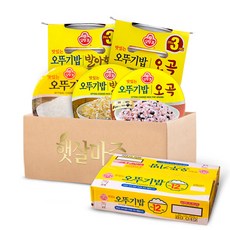 [햇살마중] 오뚜기밥 210g 3종 (백미12입 + 발아현미 3입 + 오곡 3입 ), 1세트