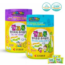 잘크톤 멀티튼튼 츄어블정 딸기맛 포도맛 90정 어린이 초등학생 성장기 멀티비타민 영양제, 딸기맛(90정)