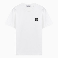 스톤아일랜드 (당일) 22FW 와펜 패치 화이트 반팔 티셔츠 771524113 V0001
