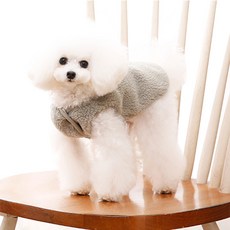 펫디자인 강아지 PETD 와펜 뽀글이 조끼 아우터 A346, 카키