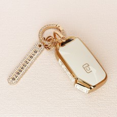 튜모 자동차 스마트 키케이스 키링 키홀더 TPU 골드라인 키커버 K5DL3 스포티지NQ5 쏘렌토MQ4 니로 카니발KA4 셀토스 K8GL3 EV6 모하비더마스터 올뉴K7 봉고3, KN-01, 골드오링-아이보리