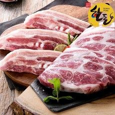 국내산 한돈 1+등급 암돼지 소백산쑥돈 냉장 삼겹살 목살 각 300g 총 600g + 멜젓소스
