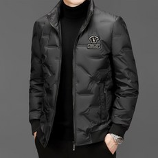 DFMEI 프리미엄 패딩 남성 숏 하이넥 기모 코트 겨울 화이트 오리털 바람막이 패딩옷