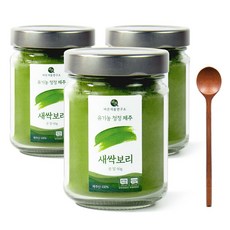 유기농 제주 새싹보리분말 80g 3병 바른제품연구소 + 우드스푼증정