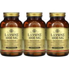 솔가 엘 라이신 1000mg 100정 3병 L 리신 고약사 필수 아미노산 HCI, 3개