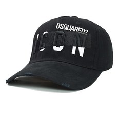 dsquared 야구 모자 면 남여 조정 가능한 야구 모자 자수 편지 검정 남성과 여성의 모자