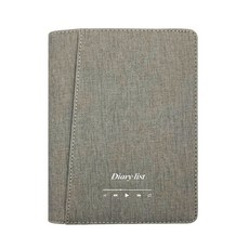 화신 고급 가죽 트윈링 다이어리 나만의 다이어리 리스트, 그레이