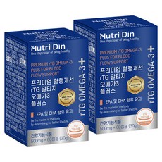 뉴트리딘 프리미엄 혈행개선 rTG 알티지 오메가3 플러스, 60캡슐, 2개