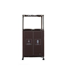 센스큐 [추가 선반 SET] 이지핏 리치 2구 재활용 분리수거함 (선반옵션별도), 리치2구블랙+전용선반1단, 1세트