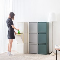 JAJU 자주 내 맘대로 쌓아 쓰는 분리수거함 3가지 색상, 화이트