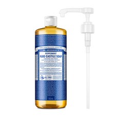 닥터브로너스 퓨어 캐스틸 솝 페퍼민트 950ml + 전용펌프, 1개