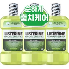 리스테린 내추럴 그린티 마일드 구강청결제, 1L, 3개
