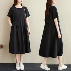 아노락원피스 바스락 지지미 여름 원피스 반팔 빅사이즈